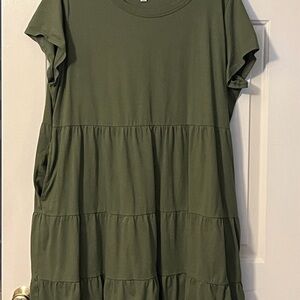 Time and Tru Olive Green Tunic Top